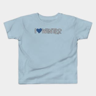 I Heart Winter Illustrated Text with a heart Kids T-Shirt